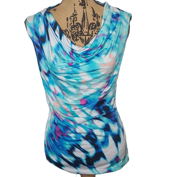 Worthington Tops - Ladies sleeveless watercolor professional top